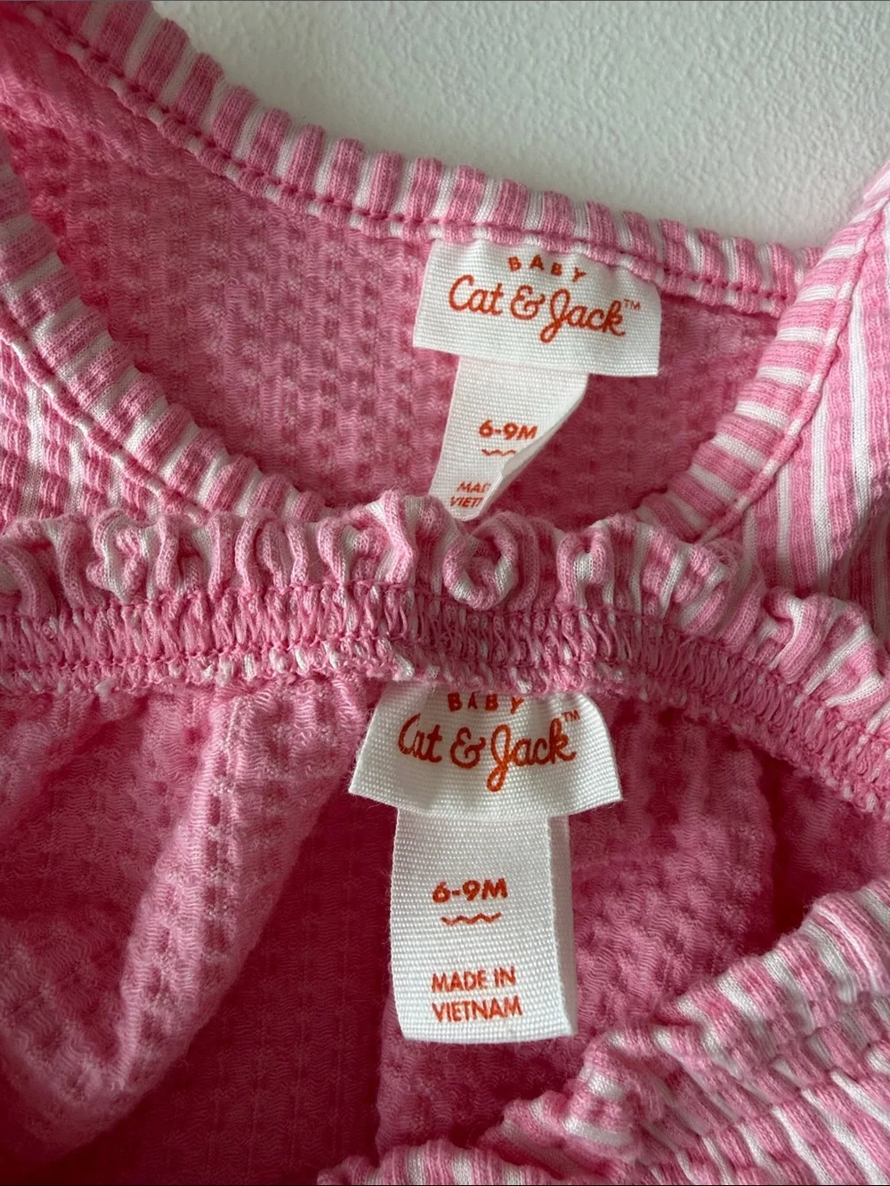 Cat & Jack - Pink Waffle Knit Dress Top with Matching Bloomers